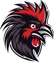 Minimalistic Rooster Emblem with Timeless Elegance Rooster Majesty in Sleek Black