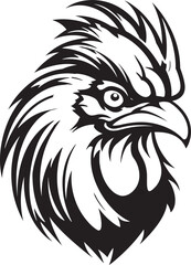 Vector Chicken Icon with Graceful Lines Minimalistic Rooster Emblem with Timeless Elegance