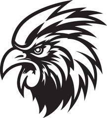 Black Rooster Symbol with Majestic Appeal Rooster Silhouette in Serene Vector