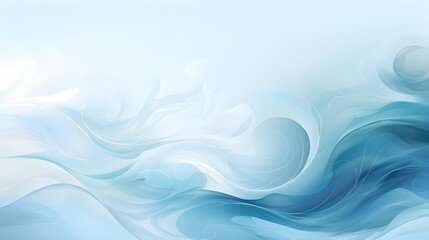 Beautiful delicate blue wallpaper with wavy abstract elements. Generative AI