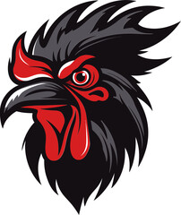 Rooster Silhouette Logo with a Twist Rooster Majesty in Abstract Art
