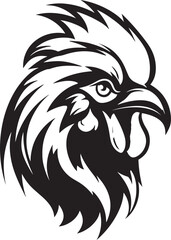 Regal Black Rooster Mascot for Brand Recognition Rooster Majesty with a Majestic Flair