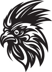 Iconic Rooster Silhouette in Vector Artistry Majestic Chicken Symbol in Sleek Design