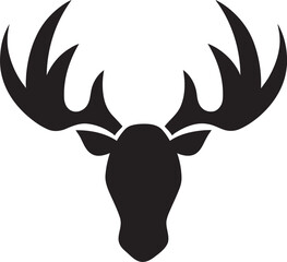 Regal Moose in Black and White Minimalistic Moose Logo Design