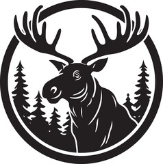 Moose Profile with Contemporary Styling Moose Symbol for Branding Excellence