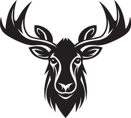 Moose Emblem with Serene Charm Minimalistic Moose Silhouette Logo