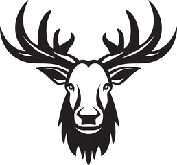 Vector Moose Icon in Contemporary Flair Moose Profile with Timeless Elegance