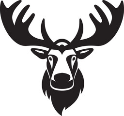 Naklejka premium Abstract Black Moose Emblem Moose Majesty in Sleek Design