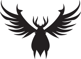 Black and White Moose Icon in Vector Minimalistic Moose Symbol with Versatile Design