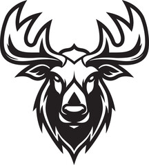 Abstract Moose Emblem for Impactful Branding Moose Logo Design with Bold Black Appeal