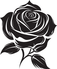 Graceful Rose Silhouette Logo A logo that captures the graceful essence of a rose Minimalistic Rose Artwork in Vector A minimalistic approach to a powerful symbol