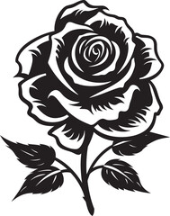 Vector Rose Icon in Bold Black A powerful and impactful rose symbol Contemporary Rose Symbol Design A modern take on the classic rose emblem