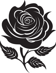 Sleek Rose Emblem with Serene Charm A sleek and serene representation of a rose Elegant Black Rose Icon An emblem that exudes elegance and sophistication