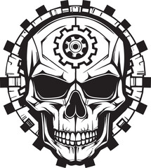 Abstract Robo Skull A Digital Odyssey Vector Tech Artwork The Anatomy of Innovation