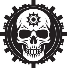 Intricate Mechanical Skull Emblem A Technological Marvel The Futures Face A Cybernetic Skull Logo