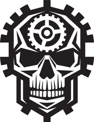 Elegant Skull in the Age of Technology Sleek Mechanical Symbol A Cybernetic Identity
