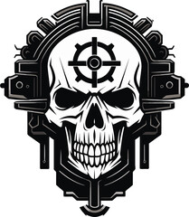 Sleek Mechanical Symbol A Cybernetic Identity Industrial Cyber Skull Art The Visions of Tomorrow