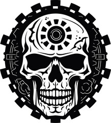 Mystical Machine Skull A Journey into Metal Magic Steampunk inspired Cyber Skull A Timeless Revolution