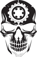 Monochromatic Cyber Icon Where Innovation Resides Elegant Tech Emblem The Beauty of Machinery