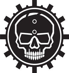 Artistic Cyber Emblem A Visionarys Expression Gothic Machine Skull An Industrial Symphony