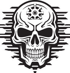 Cyberpunk Dream The Mechanical Skull Profile Abstract Machine Icon The Soul of the Future