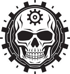 Monochromatic Cyber Icon The Elegance of Machine Design Elegant Tech Symbol The Precision of Innovation