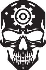 Steampunk inspired Cyber Skull The Fusion of Eras Mechanical Skull Logo A Glimpse into Cybernetic Intrigue
