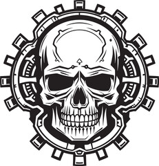 Mechanical Marvel The Robotic Skull Logo Futuristic Mechanical Skull Design A Cyberpunk Dream