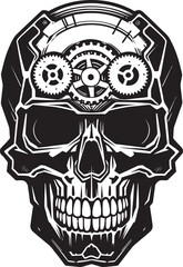 Sculpted Tech Skull Emblem The Precision of Innovation Cybernetic Skull Profile Where Gears Meet Bones