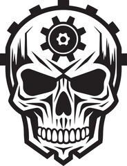 Mystical Black Skull Icon The Mechanism of Dark Arts Steampunk inspired Skull Symbol A Timeless Fusion