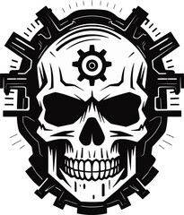 Vector Tech Artwork The Anatomy of Innovation Intricate Mechanical Skull Emblem A Technological Marvel