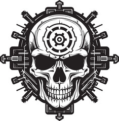 Gothic Mechanical Skull A Gothic Industrial Vision Monochromatic Machine Icon Where Cogs Conspire