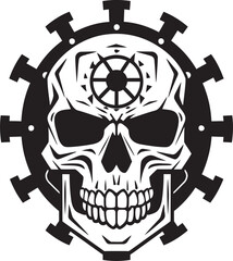 Elegant Cyber Skull Icon A Modern Masterpiece The Gearheads Vision The Art of Technological Evolution