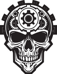 Majestic Black Machine Symbol The Robotic Renaissance Steampunk Cyber Skull A Timeless Fusion of Eras