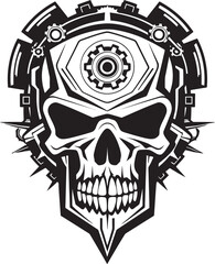 Steampunk Cyber Skull A Timeless Fusion of Eras Cybernetic Artistry The Mechanical Skull Icon