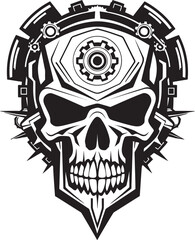Steampunk Cyber Skull A Timeless Fusion of Eras Cybernetic Artistry The Mechanical Skull Icon