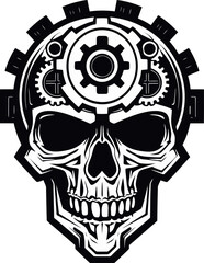 Abstract Cyber Emblem The Digital Symphony of Art and Tech Majestic Black Machine Symbol The Robotic Renaissance
