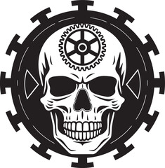 Cyberpunk Innovation The Mechanical Skull Emblem Mystical Machine Majesty The Enigmatic World of Cybernetics