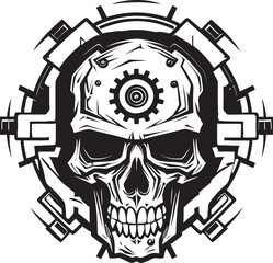 Gothic Mechanical Majesty A Darkened Vision of Industrial Tech Cyberpunk Renaissance The Mechanical Skull Emblem