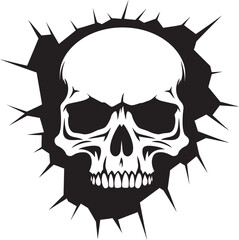 Vector Wall Artistry The Skulls Mysterious Reveal Gothic Intrigue in Cracks The Unearthed Skull