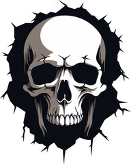 Secretive Peering The Cracked Wall Skull Icon Eerie Awakening The Intriguing Wall Emblem