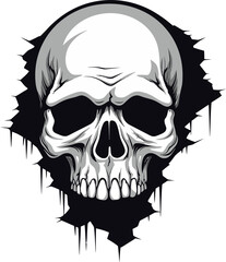 Skulls Awakening The Cracked Wall Emblem Vector Mystery Unveiled The Peeping Skull