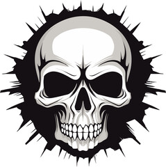 Gothic Wall Enigma The Intriguing Skull Symbol Dark Emergence Skull in Cracked Wall Design