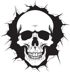 Hidden Secrets Unveiled The Cracked Wall Skull Vector Wall Artistry The Skulls Mysterious Reveal