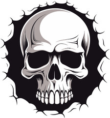 Secretive Peering The Cracked Wall Skull Icon Eerie Awakening The Intriguing Wall Emblem