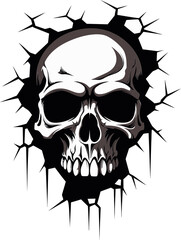 Dark Mystery Unleashed The Skulls Peeping Symbol Mystical Glimpse The Intriguing Walls Skull Design