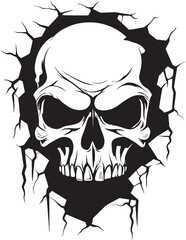 Obraz premium Vector Artistry Unveiled The Skulls Cryptic Escape Intricate Wall Intrusion A Glimpse of the Hidden Skull