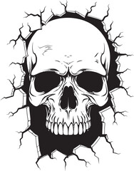 Vector Artistry Unveiled The Skulls Cryptic Escape Intricate Wall Intrusion A Glimpse of the Hidden Skull