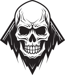 Eerie Skull Vector A Dark Icon of Death Gothic Skull Emblem Mysterious Vector Design