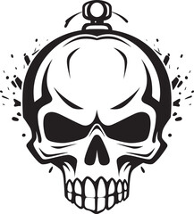 Sorcerers Skull Insignia Mysterious Vector Logo Shadow Cloaked Skull Sinister Vector Glyph
